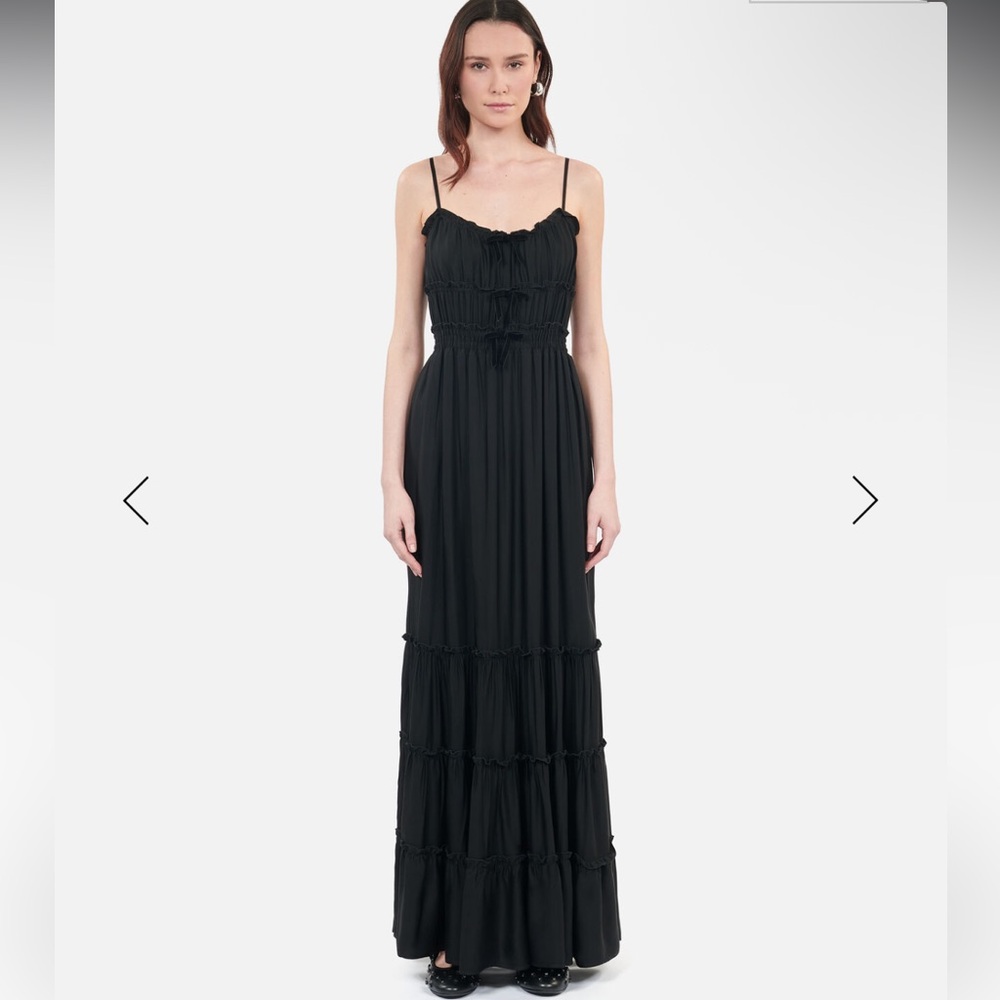 The kooples LONG BLACK DRESS WITH BOWS
